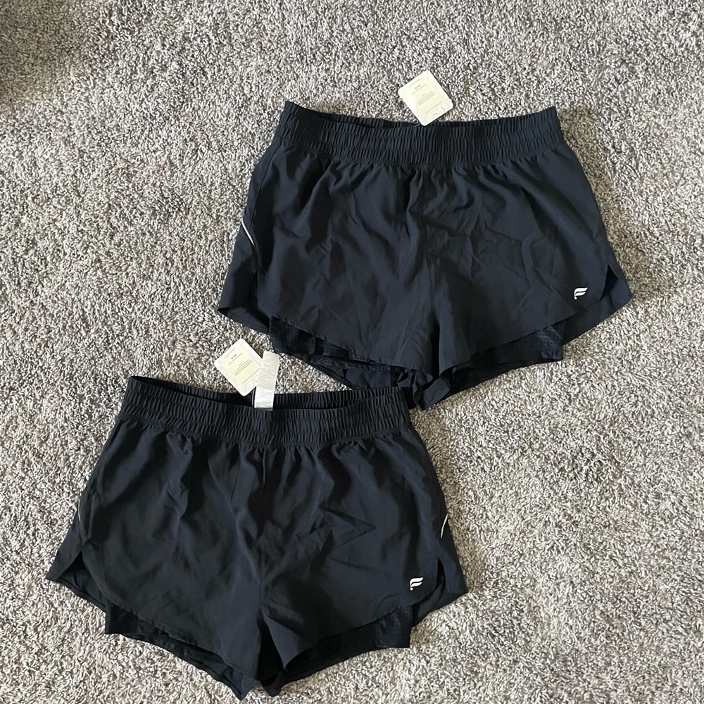 Fabletics Black Perforated Run Shorts